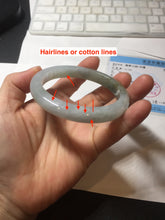 Load image into Gallery viewer, 56.8mm Certified 100% natural Type A icy watery oily dark green/gray(淡油青) jadeite jade bangle PB174-0353

