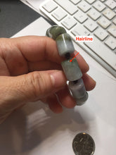 Load image into Gallery viewer, 54–66mm 100% Natural Type A Dark Green, White, Lavender &amp; Gray Jadeite Cylinder Bead Bracelet PC243
