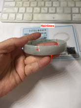 Load image into Gallery viewer, 68.3mm certified 100% natural Type A ligit green white with green floating flowers thin jadeite jade bangle AZ173-1027
