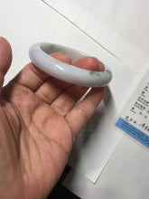 Load image into Gallery viewer, 56.7mm certified 100% natural Type A dark green/purple/white with green floating flowers jadeite jade bangle PB233-2826
