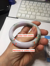 Load image into Gallery viewer, 55.2mm certified 100% natural Type A watermelon-rind green light purple Base jadeite bangle PA184-4754
