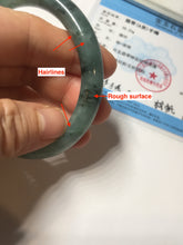 Load image into Gallery viewer, 55mm Certified Type A 100% Natural dark green/gray round cut Jadeite bangle PA227-2426
