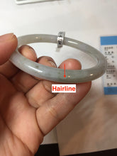 Load image into Gallery viewer, 58mm certified Type A 100% Natural white light green purple gray slim round cut Jadeite Jade bangle PB252-3720
