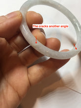 Load image into Gallery viewer, 55mm Certified type A 100% Natural white slim round cut Jadeite bangle PH83-0804
