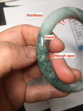 Load image into Gallery viewer, 52.5mm Certified Type A 100% Natural green purple round cut jadeite Jade bangle PJ37-0284
