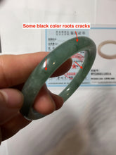 Load image into Gallery viewer, 53.6mm Certified 100% natural Type A dark green gray black(冰油青) round cut jadeite jade bangle AZ176-0514
