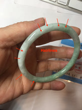 Load image into Gallery viewer, 62.5mm Certified Type A 100% Natural sunny green white round cut jadeite Jade bangle PB262-3258
