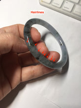 Load image into Gallery viewer, 55.3mm Certified Type A 100% Natural dark green/purple/gray round cut Jadeite bangle AA128-6937
