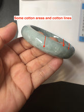 Load image into Gallery viewer, 58mm certified Type A 100% Natural light green gray chubby Jadeite Jade bangle BS115-6636
