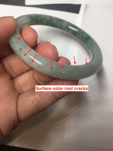 Load image into Gallery viewer, 54.6mm Certified Type A 100% Natural green white gray round cut jadeite Jade bangle BH236-0267
