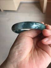 Load image into Gallery viewer, 60.6mm Certified Type A 100% Natural dark green/blue/gray/black Guatemala Jadeite bangle Pb280-0691
