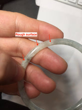 Load image into Gallery viewer, AllaboutjadeCanada.com only 56.6mm certified 100% natural Type A icy watery light green white skinny round cut jadeite jade bangle AZ188-(7340)
