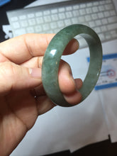 Load image into Gallery viewer, 52mm certified type A 100% Natural oily dark green/gray/black(油青) oval Jadeite jade bangle PF35-5468
