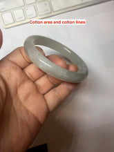 Load image into Gallery viewer, 53.2mm certified 100% Natural icy watery light beige pale pink gray nephrite bangle HN120-0082
