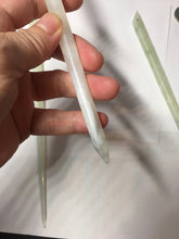 Load image into Gallery viewer, 18-20cm 100% Natural Icy light green white Xiu Jade (Serpentine) Hairpin AW72
