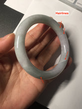 Load image into Gallery viewer, 58.4mm Certified Type A 100% Natural light green chubby round cut Jadeite Jade bangle BM36-0023
