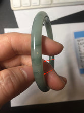 Load image into Gallery viewer, 59.8mm Certified Type A 100% Natural oily dark green(老油青) gray black round cut Jadeite Jade bangle BH110-0696
