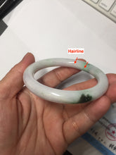Load image into Gallery viewer, 54mm Certified Type A 100% Natural light green purple(春带彩) round cut jadeite Jade bangle AA84-4939
