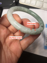 Load image into Gallery viewer, 51.1mm certified 100% natural Type A dark green yellow gray round cut jadeite jade bangle H163-6011
