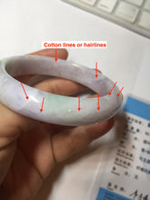 Load image into Gallery viewer, 59.5mm certified 100% natural Type A sunny green/purple white jadeite jade bangle PC197-1217
