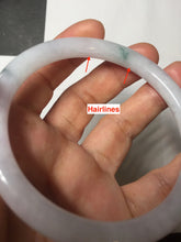 Load image into Gallery viewer, 60.5mm certified Type A 100% Natural light green light purple round cut Jadeite Jade bangle PH219-3209
