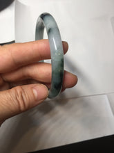 Load image into Gallery viewer, 55.6mm Certified Type A 100% Natural Dark Green Blue Gray Black Moonlit Ink (水墨月色) Round Cut Jadeite Jade Bangle AZ142-0750
