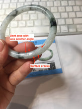 Load image into Gallery viewer, 57.2mm certified 100% natural Type A white sunny green dark green ink painting (水墨) round cut jadeite jade bangle PC158-3151
