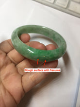Load image into Gallery viewer, 50mm Certified Type A 100% Natural sunny green gray Oval shape Jadeite Jade bangle BG235-9903

