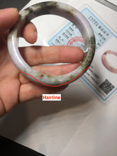 Load image into Gallery viewer, 58.5mm certified 100% natural Type A dark green purple red black Mountain Blossoms (山花烂漫)jadeite jade bangle PC256-0467
