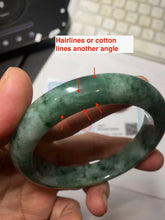Load image into Gallery viewer, 56.5mm Certified Type A 100% Natural Woodland Green Jadeite Bangle PH230-0263
