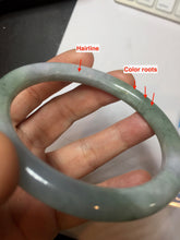 Load image into Gallery viewer, 57mm certified Type A 100% Natural dark green gray light purple round cut Jadeite Jade bangle PH214-3251
