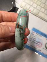 Load image into Gallery viewer, 57.8mm Certified Type A 100% Natural sunny green dark green white Jadeite bangle AZ164-6583
