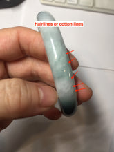 Load image into Gallery viewer, 57.8mm Certified Type A 100% Natural Dark Green Blue Gray Black Round Cut Jadeite Jade Bangle BS147-0754
