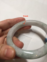 Load image into Gallery viewer, 60.5mm Certified Type A 100% Natural icy watery green/purple chubby Jadeite Jade bangle PB244-9527
