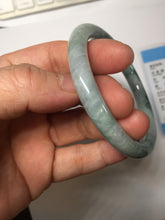 Load image into Gallery viewer, 54.5mm Certified Type A 100% Natural green round cut jadeite Jade bangle PJ36-0285

