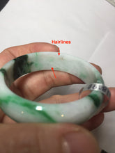Load image into Gallery viewer, 46.7mm certified Type A 100% Natural sunny green/brown/white(白底青) kids Jadeite Jade bangle/scarf buckle PJ67-0098
