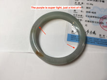 Load image into Gallery viewer, 54.7mm certified type A 100% Natural light purple brown green(FU LU SHOU) dark green gray(淡油青) black jadeite jade bangle BS153-0489
