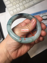 Load image into Gallery viewer, 58.2mm Type A 100% Natural light green/blue/white chubby Jadeite Jade bangle BS130-4037
