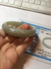 Load image into Gallery viewer, 54.2mm certified 100% Natural icy watery light beige pale pink gray white nephrite bangle HN122-1076

