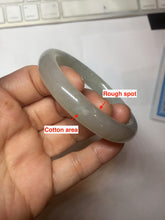 Load image into Gallery viewer, 53.2mm certified 100% Natural icy watery light beige pale pink gray nephrite bangle HN120-0082
