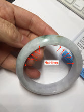 Load image into Gallery viewer, 54.6mm certified 100% natural Type A light gray white purple chubby jadeite jade bangle PH150-4758
