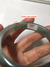 Load image into Gallery viewer, 58mm Certified type A 100% Natural oily dark green gray black(老油青) Jadeite bangle PE24-(2874)
