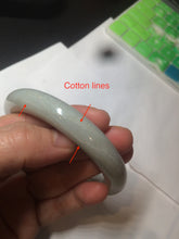 Load image into Gallery viewer, 56.4mm 100% Natural white/beige/gray with floating dandelions round cut nephrite jade bangle HT95
