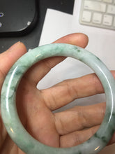 Load image into Gallery viewer, 56.9mm certified Type A 100% Natural green with green floating flowers Green Vines and Spring Blossoms(青藤与飞花)  round cut Jadeite Jade bangle PH216-3253

