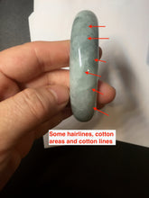 Load image into Gallery viewer, 58mm certified Type A 100% Natural light green gray chubby Jadeite Jade bangle BS115-6636
