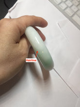 Load image into Gallery viewer, 56mm Certified Type A 100% Natural sunny green/white(白底青) Jadeite Jade bangle G71-1309
