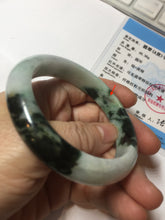Load image into Gallery viewer, 54mm certificated Type A 100% Natural dark green/sunny green/white Jadeite Jade bangle BG40-3296
