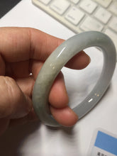 Load image into Gallery viewer, 54.6mm certified 100% natural Type A light gray white purple round cut jadeite jade bangle AA120-4902
