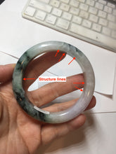 Load image into Gallery viewer, 58.5mm certified Type A 100% Natural dark green purple Jadeite Jade bangle PE75-(2315)
