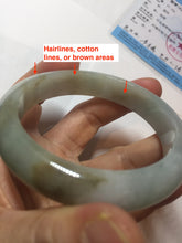 Load image into Gallery viewer, 57mm Certified Type A 100% Natural light green blue brown jadeite Jade bangle PC94-0362
